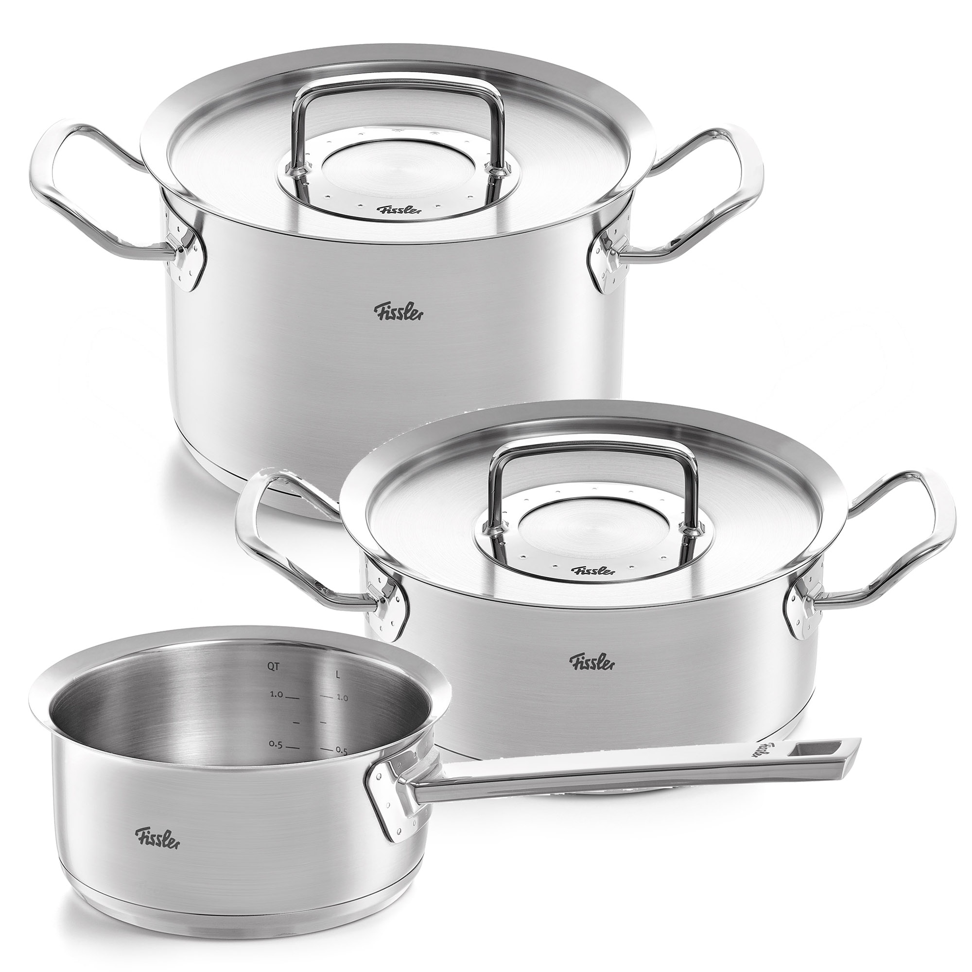 Englisch sets Original lid COOKING 1a-Neuware Cooking set BAKING Profi Collection cookware with | Cookware | 3-piece & FISSLER | | metal