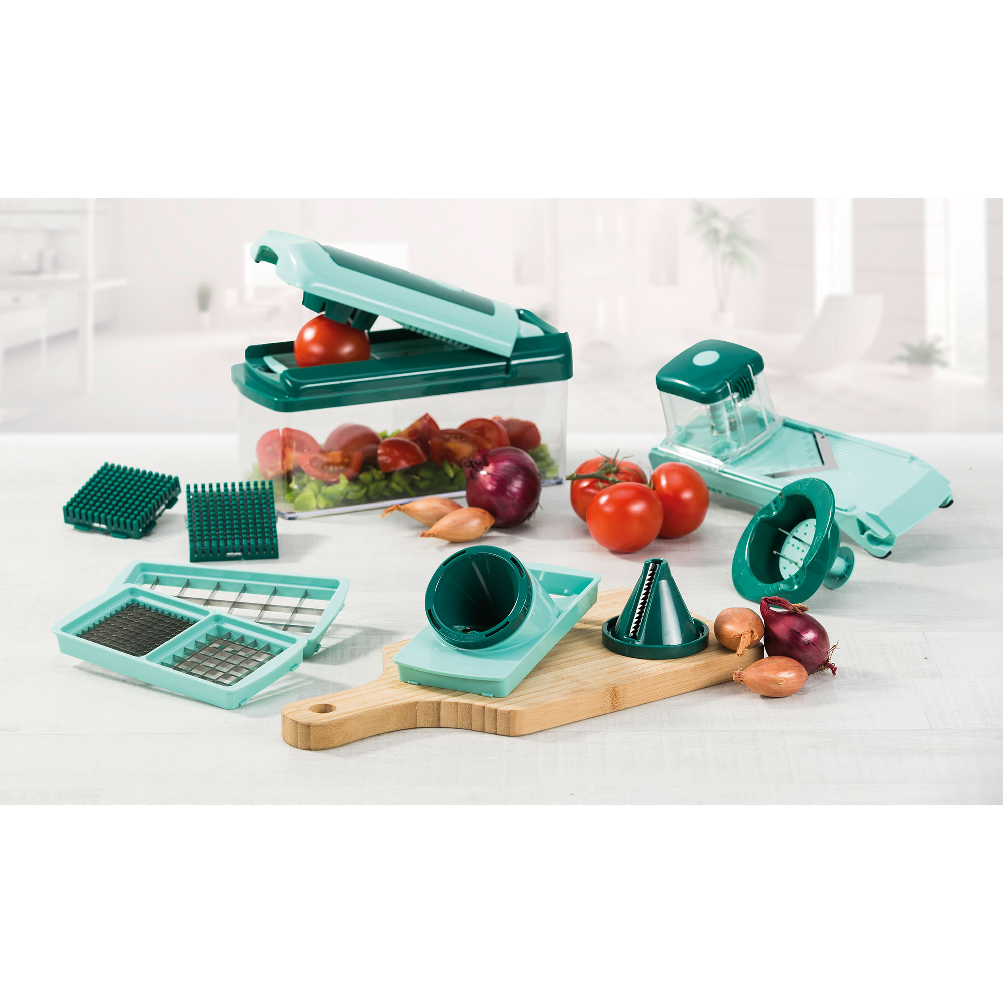 Genius Nicer Dicer Fusion Smart Set (34 Pieces) with Vegetable Cutter Twist  Alles-Schneider Julienne Spirals Fruit and Vegetable Cutters - Ideal for a  Healthy Lifestyle : : Home & Kitchen