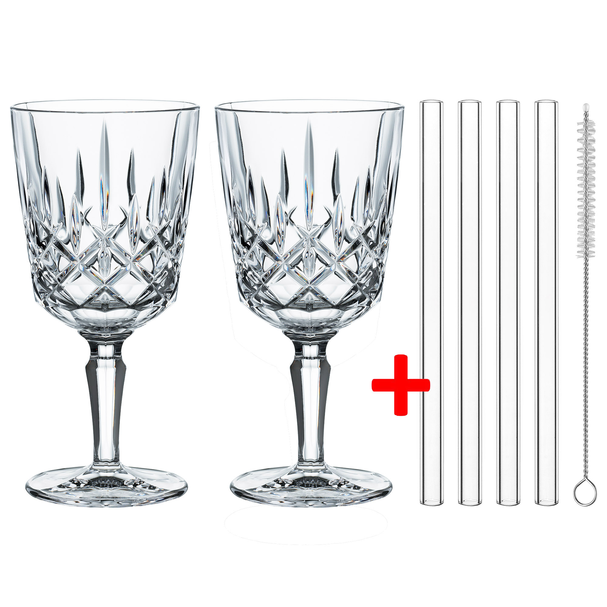 NACHTMANN Serie NOBLESSE Cocktailglas Weinglas 2 Stück 355 ml + 4  Glastrinkhalme | Weißweingläser | Gläser | ESSEN & TRINKEN | 1a-Neuware